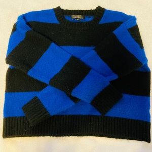 Forever 21 Striped black & blue Crop Sweater in S